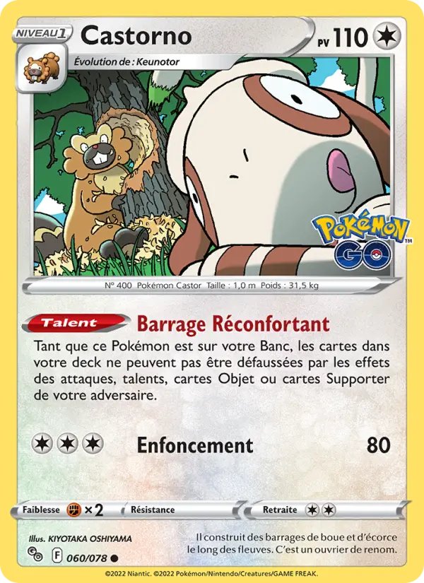 Scan HD carte Pokémon Castorno 060/78 — Pokémon GO
