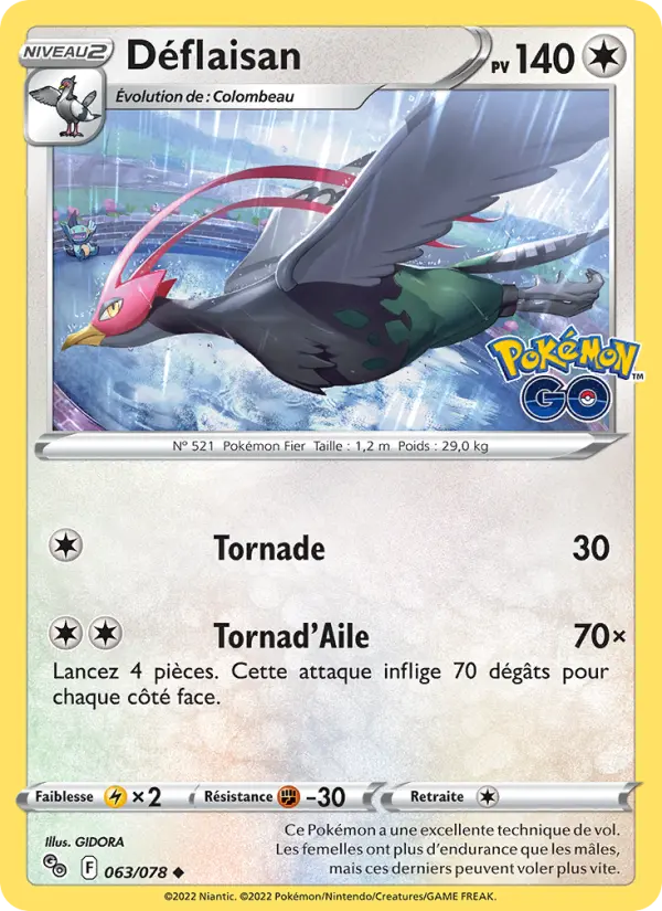 Scan HD carte Pokémon Déflaisan 063/78 — Pokémon GO