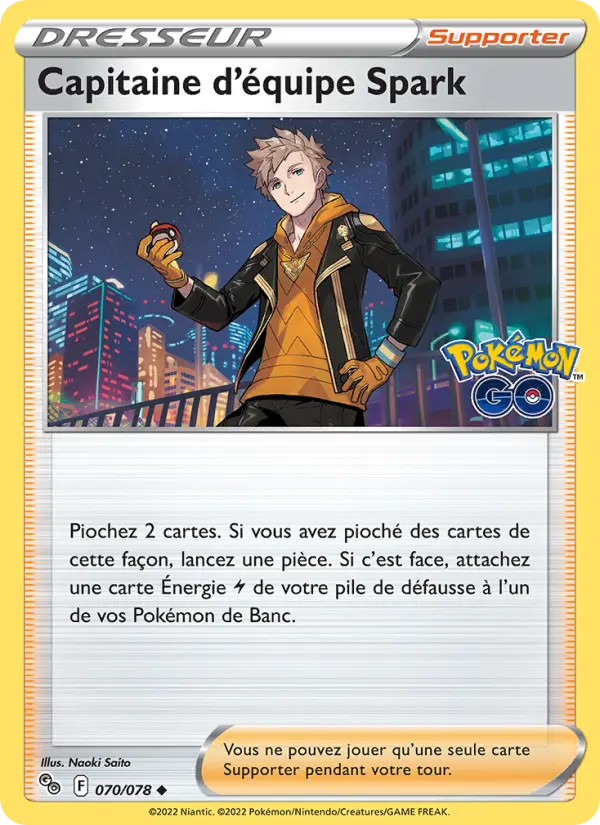 Scan HD carte Pokémon Capitaine d'équipe Spark 070/78 — Pokémon GO