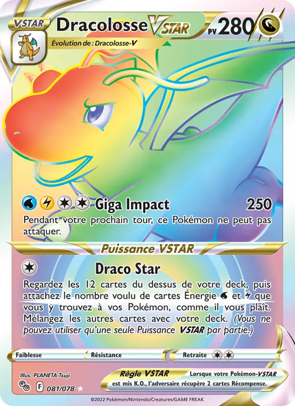 Scan HD carte Pokémon Dracolosse VSTAR 081/78 — Pokémon GO