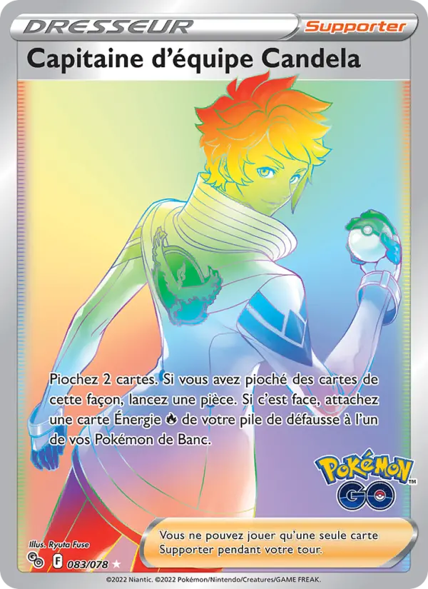 Scan HD carte Pokémon Capitaine d'équipe Candela 083/78 — Pokémon GO