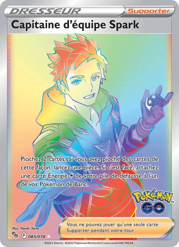 Scan HD carte Pokémon Capitaine d'équipe Spark 085/78 — Pokémon GO