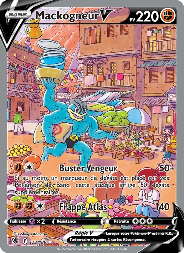Scan HD carte Pokémon Mackogneur V 172/189 — Astres Radieux