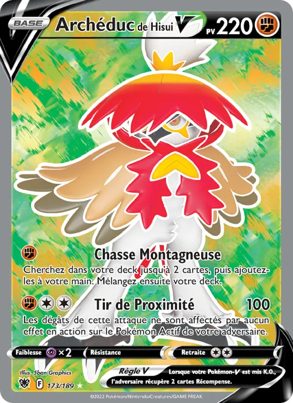 Scan HD carte Pokémon Archéduc de Hisui V 173/189 — Astres Radieux