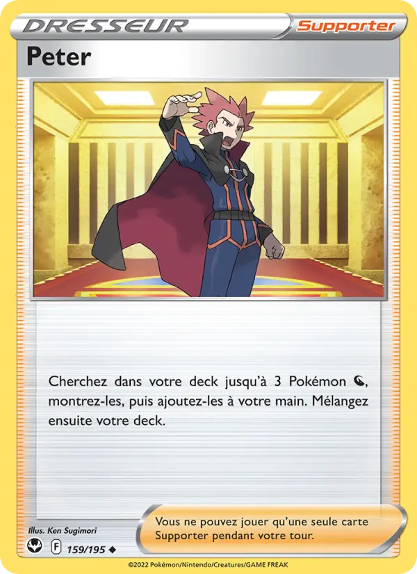 Scan HD carte Pokémon Peter 159/195 — Tempête Argentée