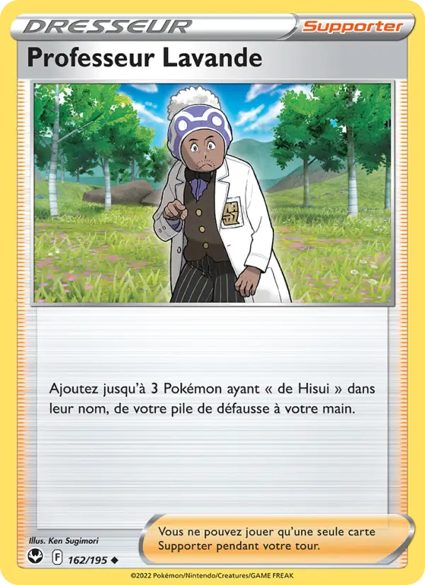 Scan HD carte Pokémon Professeur Lavande 162/195 — Tempête Argentée