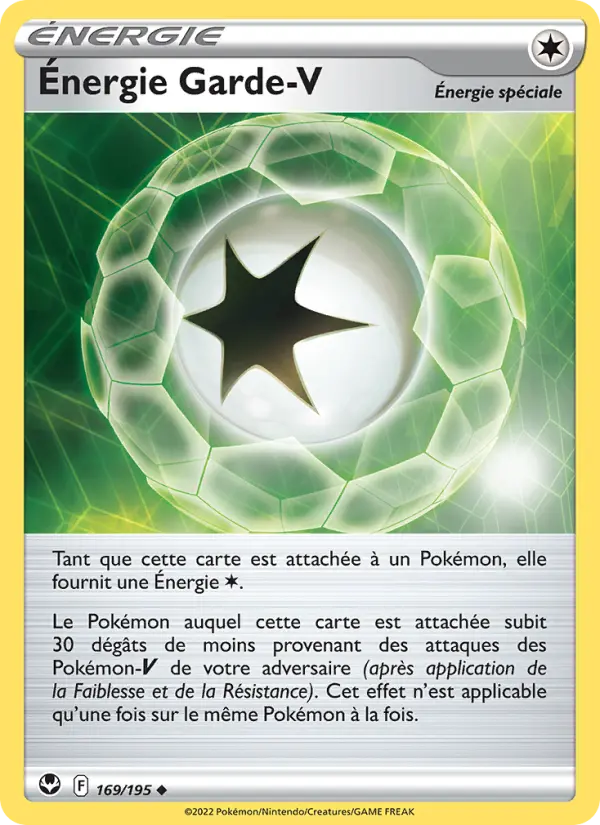 Scan HD carte Pokémon Énergie Garde V 169/195 — Tempête Argentée