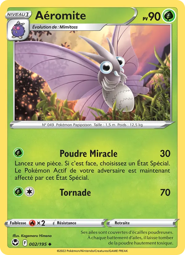 Scan HD carte Pokémon Aéromite 002/195 — Tempête Argentée