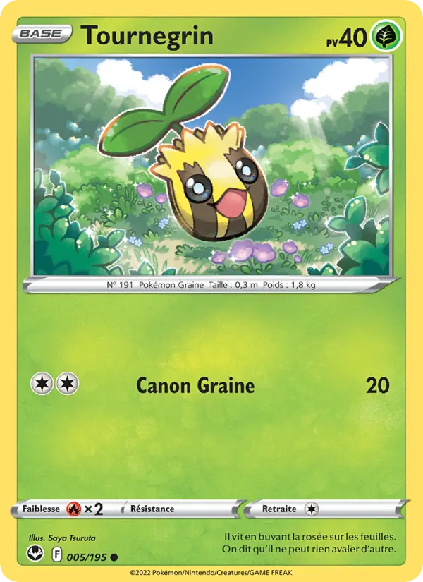 Scan HD carte Pokémon Tournegrin 005/195 — Tempête Argentée