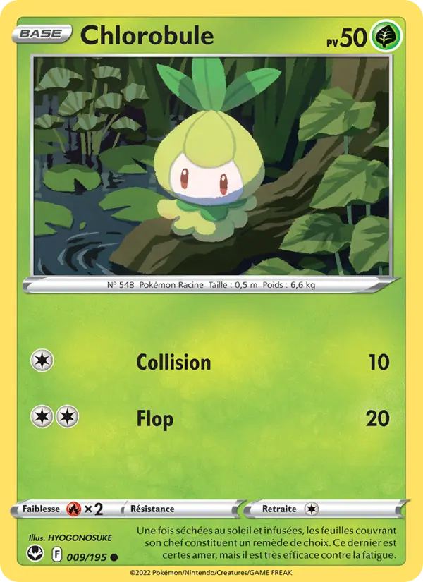 Scan HD carte Pokémon Chlorobule 009/195 — Tempête Argentée
