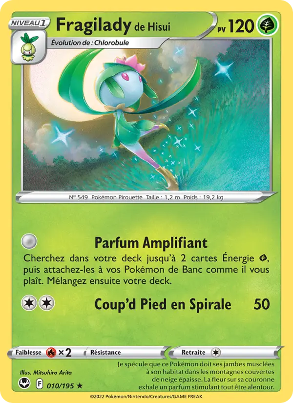 Scan HD carte Pokémon Fragilady de Hisui 010/195 — Tempête Argentée