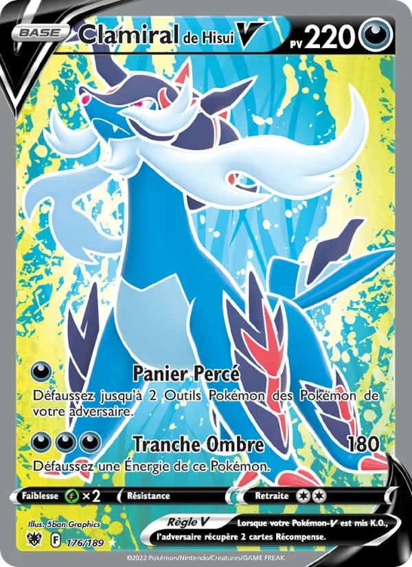 Scan HD carte Pokémon Clamiral de Hisui V 176/189 — Astres Radieux
