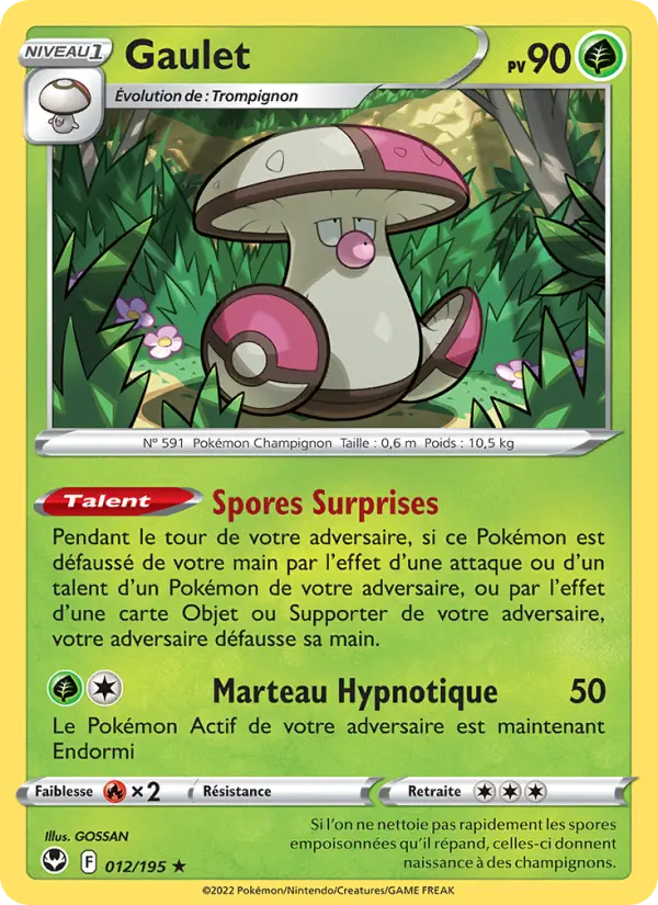 Scan HD carte Pokémon Gaulet 012/195 — Tempête Argentée