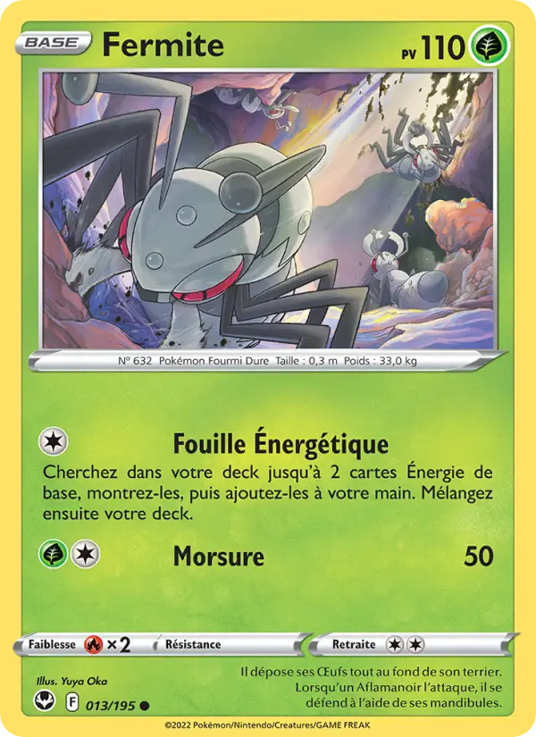 Scan HD carte Pokémon Fermite 013/195 — Tempête Argentée