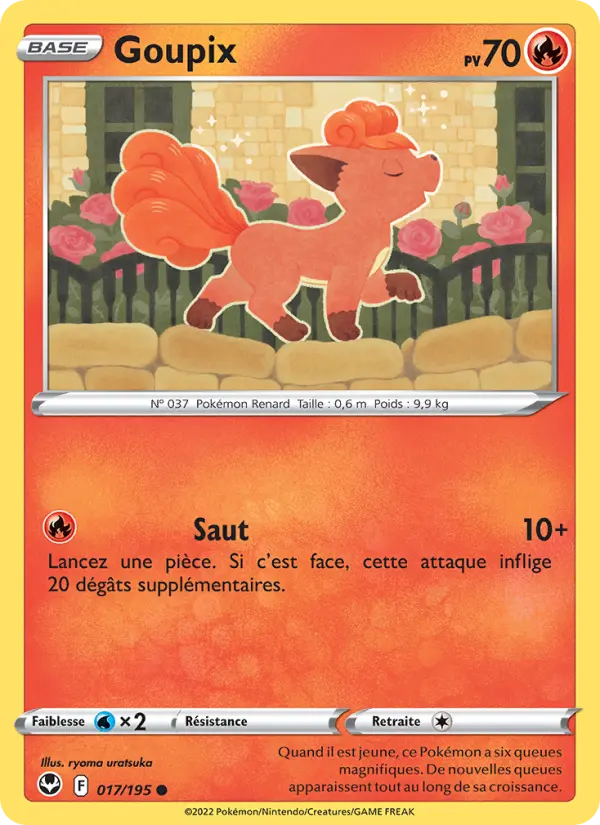 Scan HD carte Pokémon Goupix 017/195 — Tempête Argentée