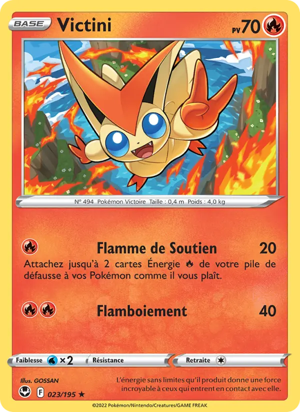Scan HD carte Pokémon Victini 023/195 — Tempête Argentée