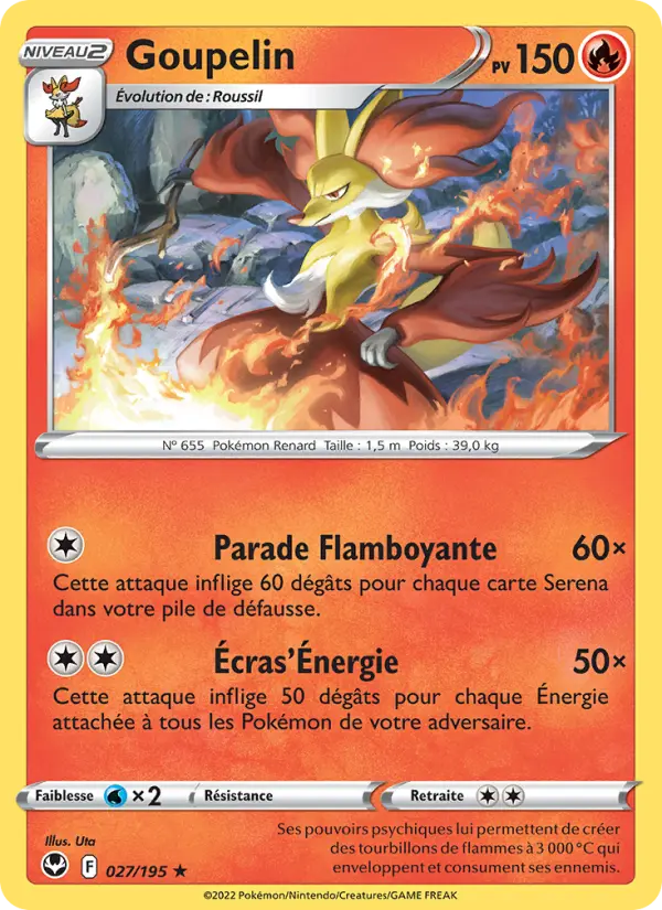 Scan HD carte Pokémon Goupelin 027/195 — Tempête Argentée