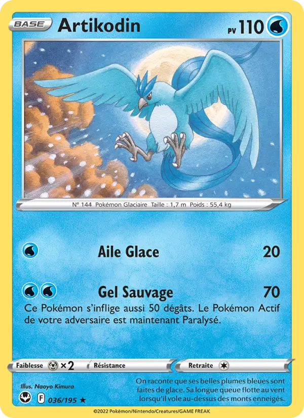 Scan HD carte Pokémon Artikodin 036/195 — Tempête Argentée