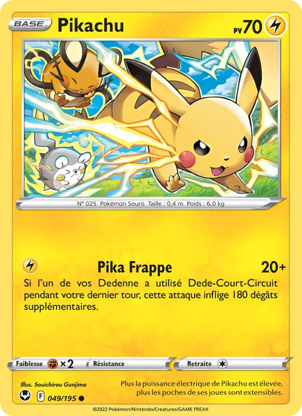 Scan HD carte Pokémon Pikachu 049/195 — Tempête Argentée