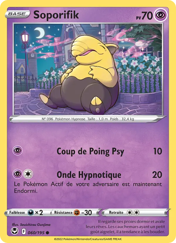 Scan HD carte Pokémon Soporifik 060/195 — Tempête Argentée