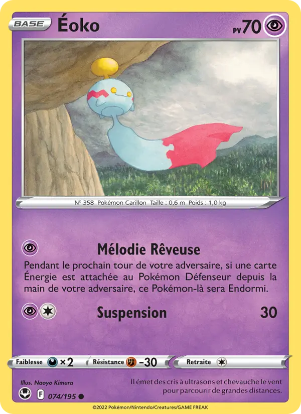 Scan HD carte Pokémon Éoko 074/195 — Tempête Argentée