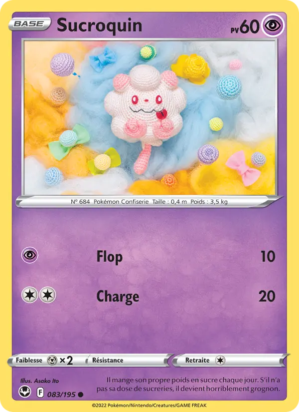 Scan HD carte Pokémon Sucroquin 083/195 — Tempête Argentée