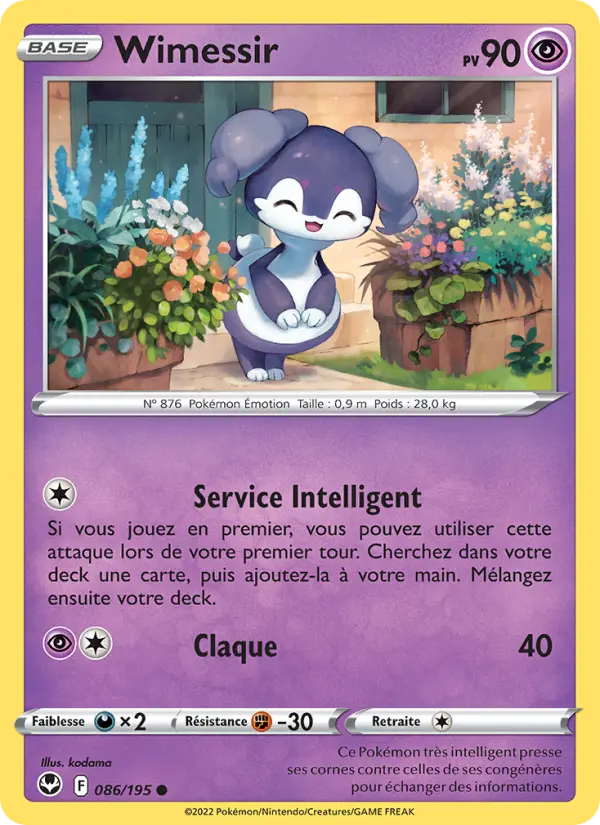 Scan HD carte Pokémon Wimessir 086/195 — Tempête Argentée