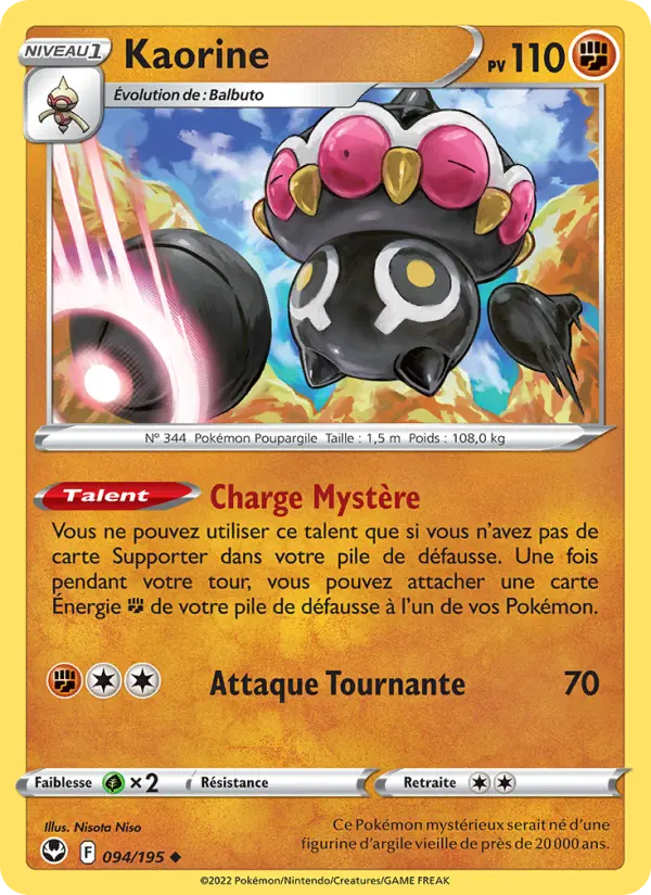 Scan HD carte Pokémon Kaorine 094/195 — Tempête Argentée