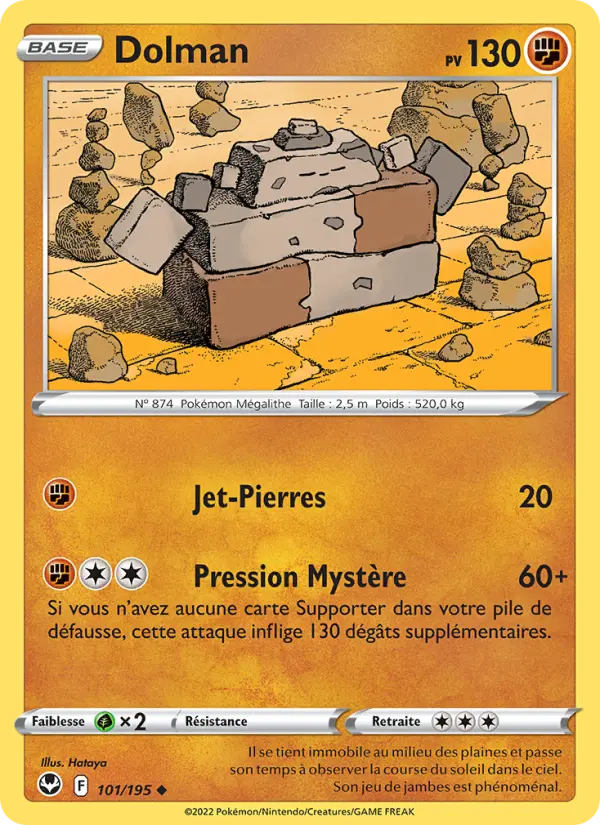 Scan HD carte Pokémon Dolman 101/195 — Tempête Argentée