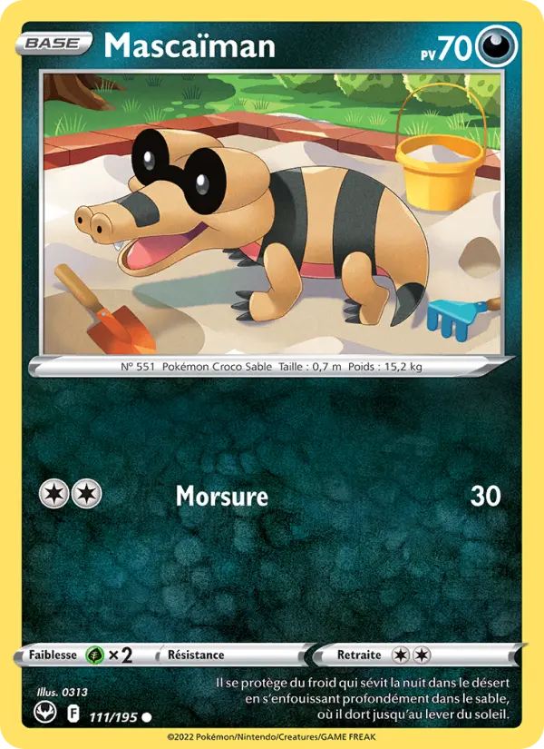 Scan HD carte Pokémon Mascaïman 111/195 — Tempête Argentée