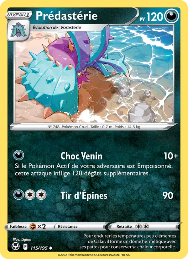 Scan HD carte Pokémon Prédastérie 115/195 — Tempête Argentée