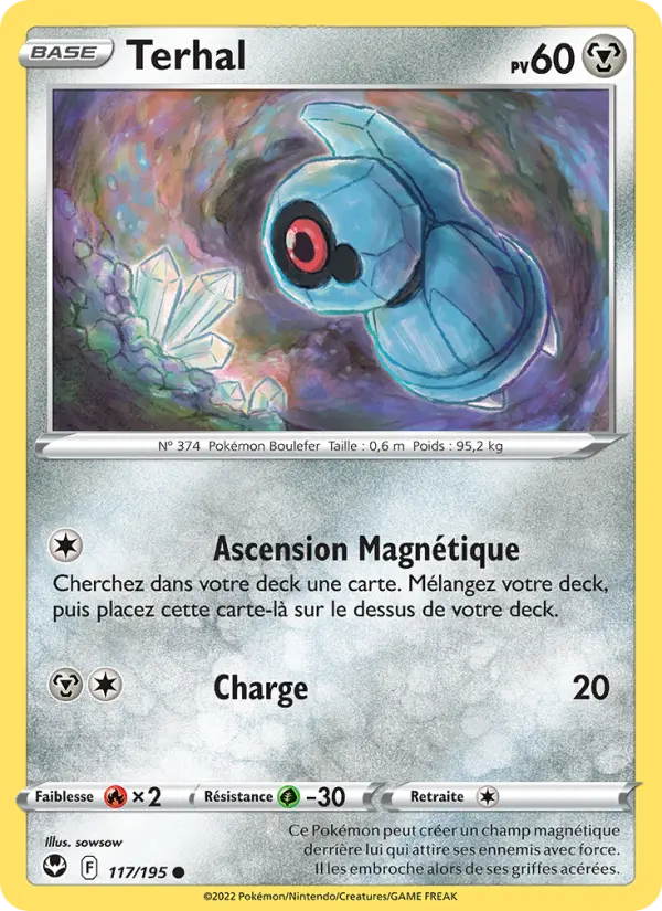 Scan HD carte Pokémon Terhal 117/195 — Tempête Argentée