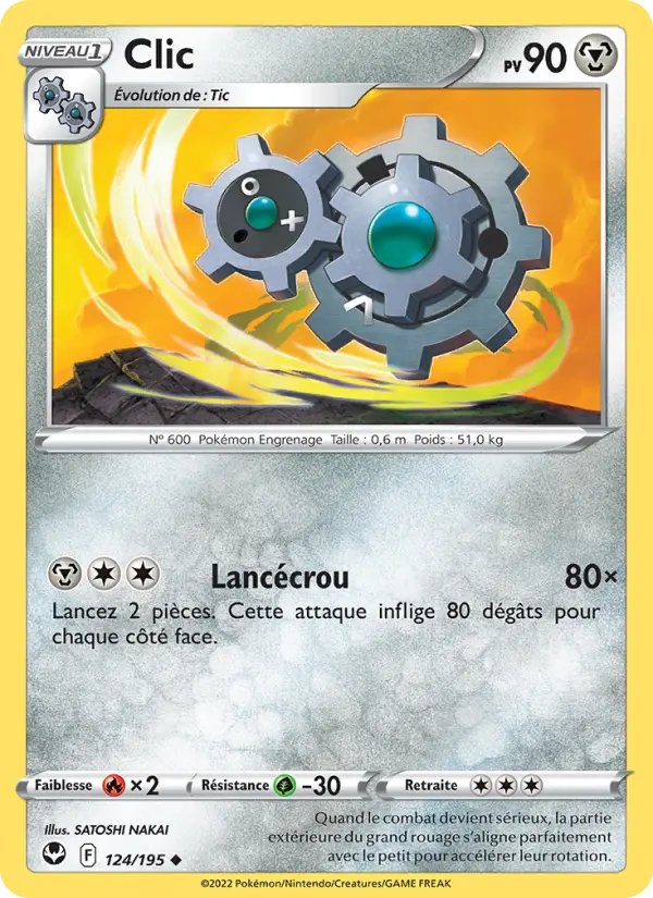 Scan HD carte Pokémon Clic 124/195 — Tempête Argentée