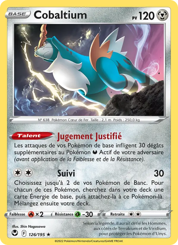 Scan HD carte Pokémon Cobaltium 126/195 — Tempête Argentée