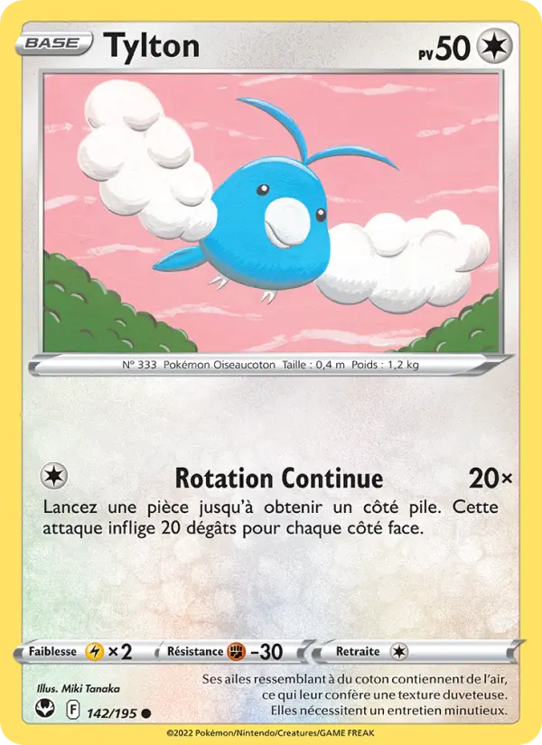 Scan HD carte Pokémon Tylton 142/195 — Tempête Argentée