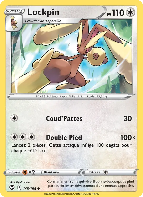 Scan HD carte Pokémon Lockpin 145/195 — Tempête Argentée