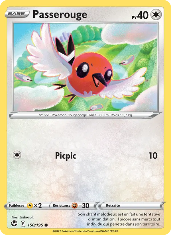 Scan HD carte Pokémon Passerouge 150/195 — Tempête Argentée