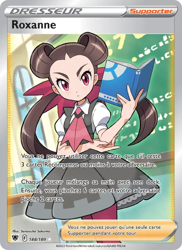 Scan HD carte Pokémon Roxanne 188/189 — Astres Radieux