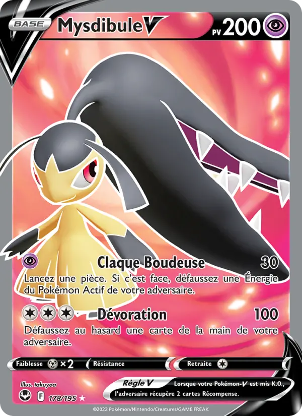 Scan HD carte Pokémon Mysdibule V 178/195 — Tempête Argentée