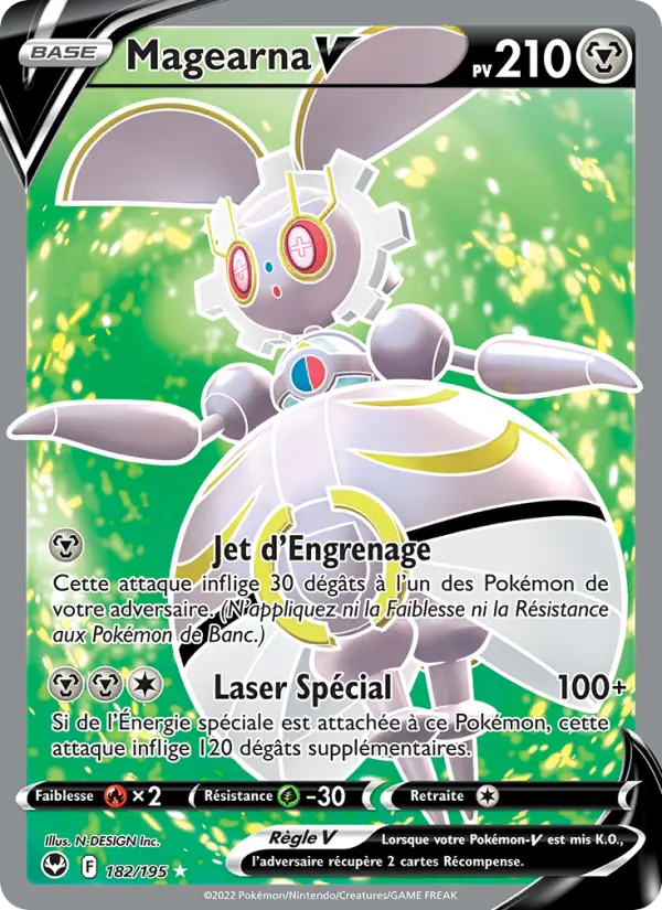 Scan HD carte Pokémon Magearna V 182/195 — Tempête Argentée