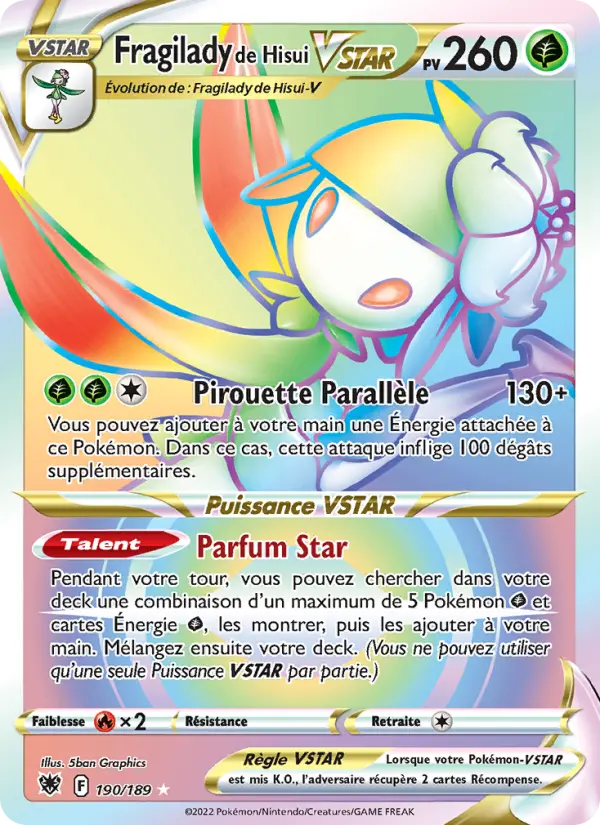 Scan HD carte Pokémon Fragilady de Hisui VSTAR 190/189 — Astres Radieux