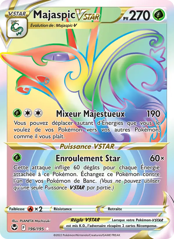 Scan HD carte Pokémon Majaspic VSTAR 196/195 — Tempête Argentée
