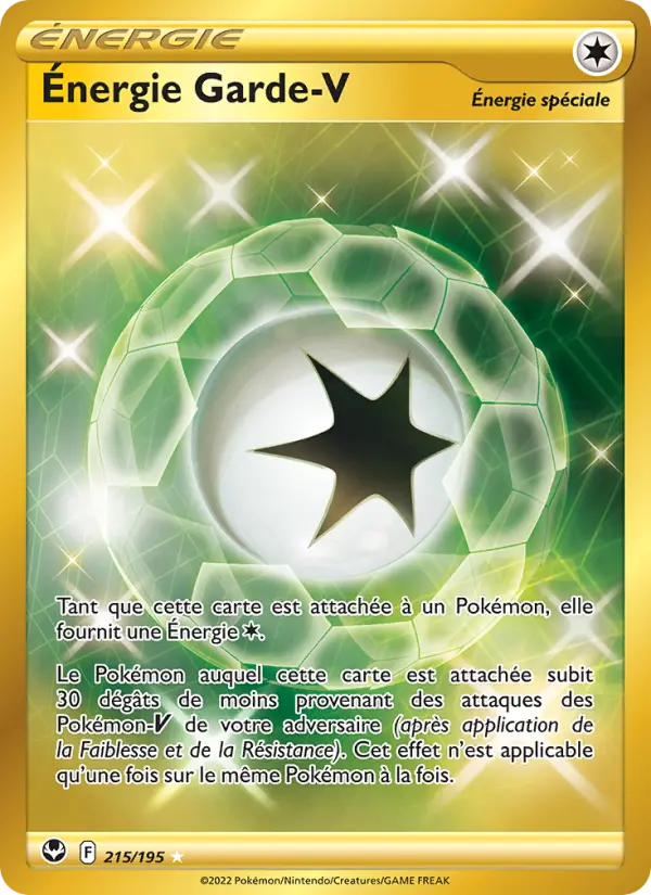 Scan HD carte Pokémon Énergie Garde V 215/195 — Tempête Argentée