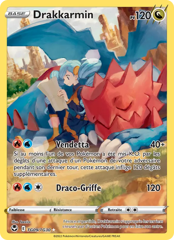 Scan HD carte Pokémon Drakkarmin TG09/195 — Tempête Argentée