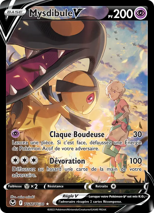 Scan HD carte Pokémon Mysdibule V TG17/195 — Tempête Argentée