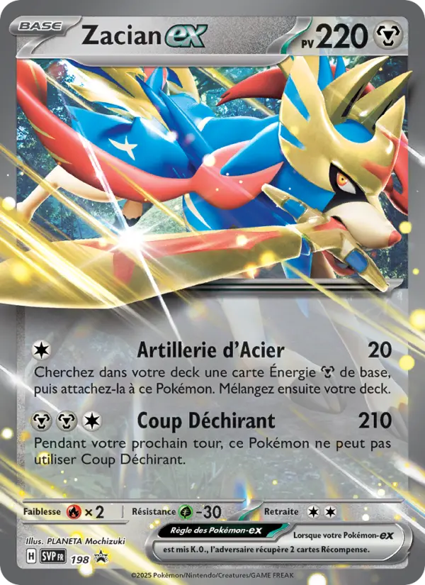 Scan HD carte Pokémon Zacian-ex 198/225 — SVP Black Star Promos
