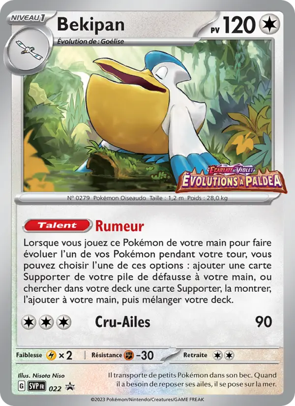 Scan HD carte Pokémon Bekipan 022/225 — SVP Black Star Promos