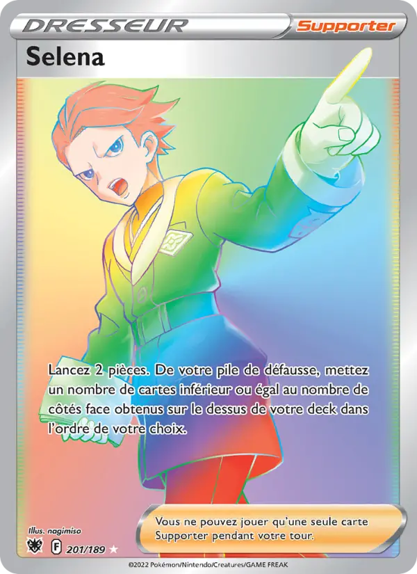 Scan HD carte Pokémon Selena 201/189 — Astres Radieux