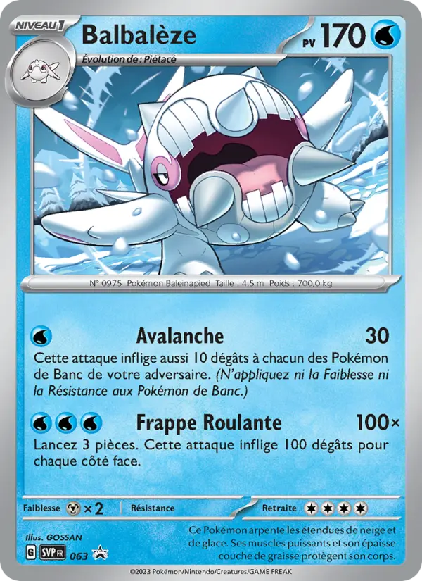 Scan HD carte Pokémon Balbalèze 063/225 — SVP Black Star Promos