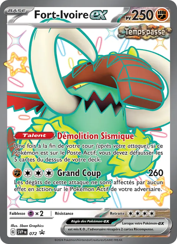 Scan HD carte Pokémon Fort-Ivoire-ex 072/225 — SVP Black Star Promos